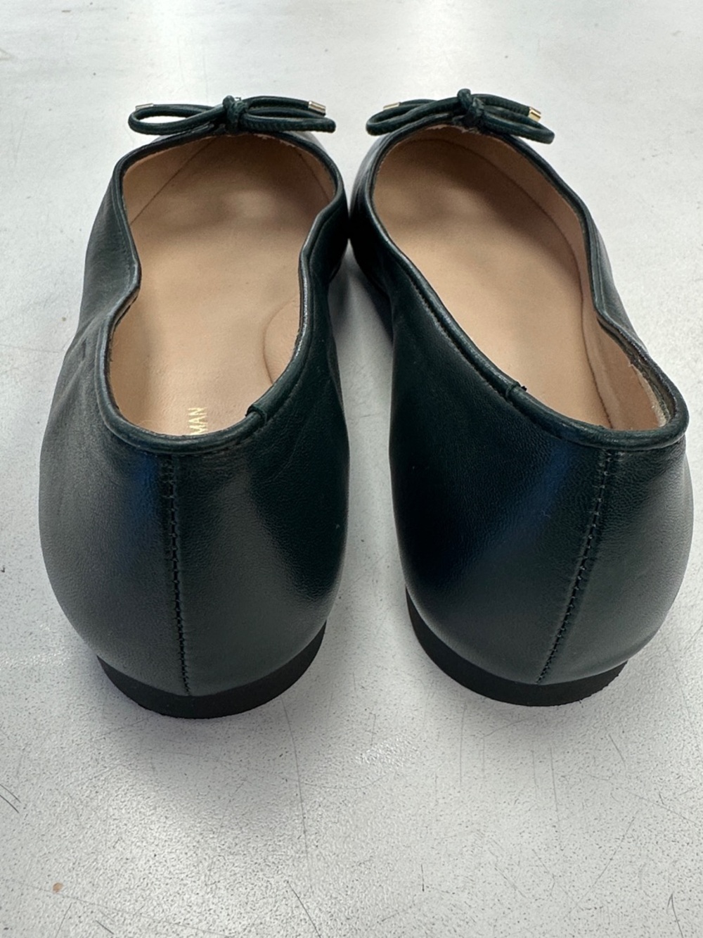 Stuart Weitzman Dark Green Leather Bow Ballet Flats women size 7 - Picture 7 of 9